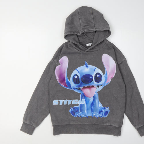 Disney Girls Grey Stitch Hoodie Pullover 10 Years