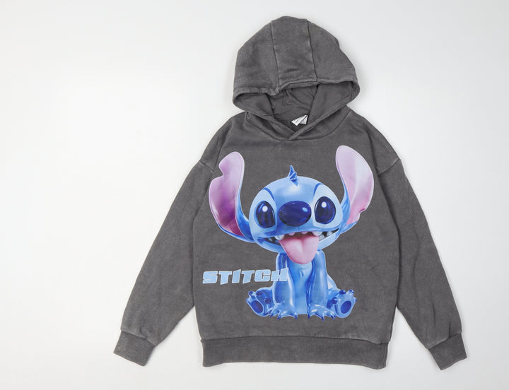 Disney Girls Grey Stitch Hoodie Pullover 10 Years