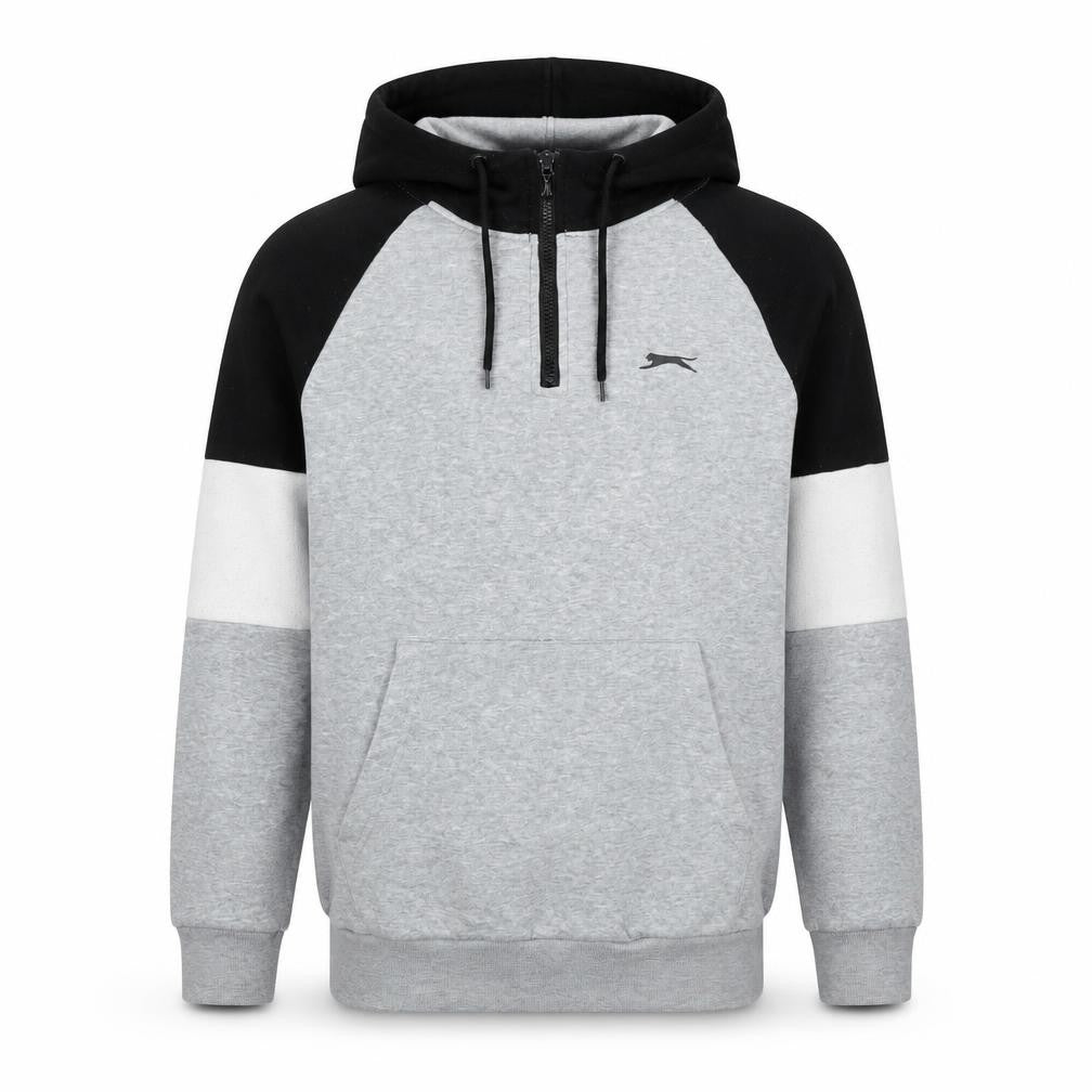 Front view of Slazenger Men's Grey Black Pullover Hoodie M