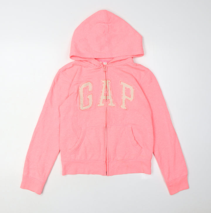 GAP Girls Pink XL Full Zip Logo Hoodie