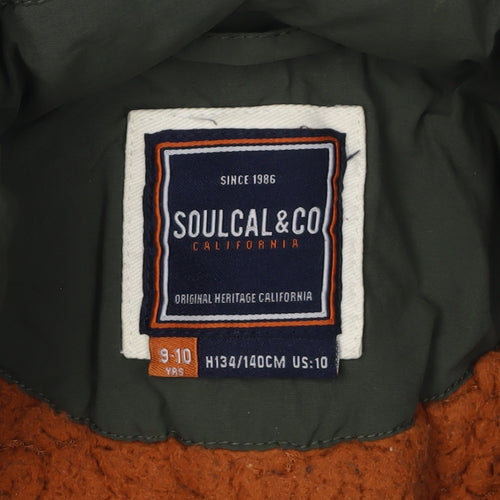 SoulCal & Co Boys Green Jacket 9-10 Years with Zip Closure