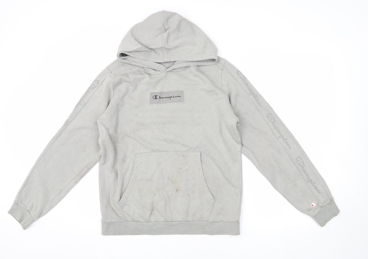 Champion Boys Grey 2XL Pullover Hoodie with Logo