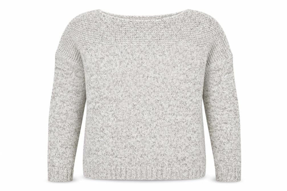 Front view of Hobbs unisex grey chunky-knit pullover m
