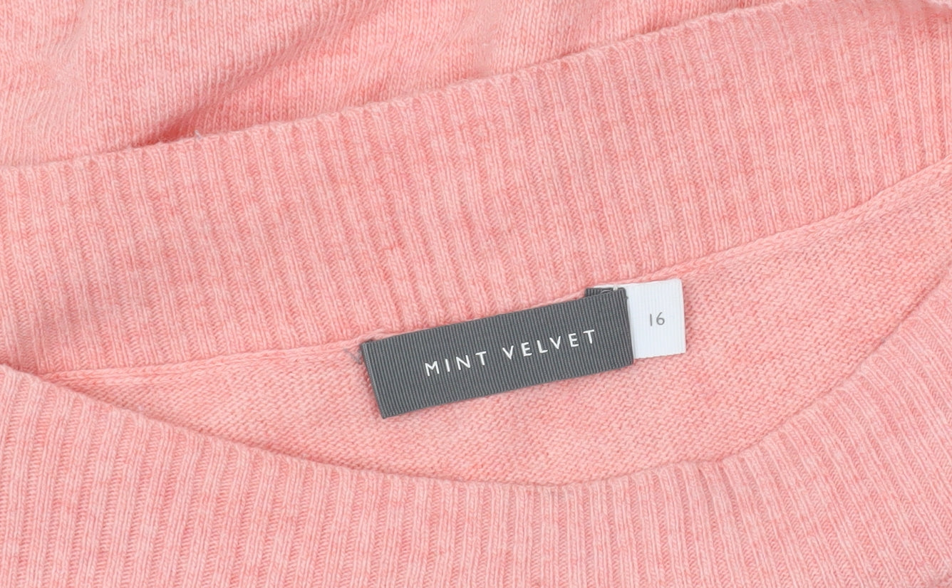 Mint Velvet Women's Pink Jumper, Size 16, Winter Knit