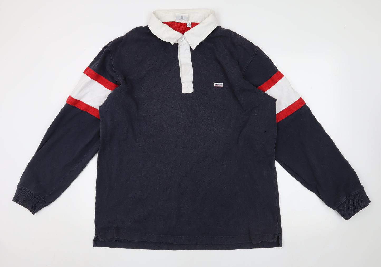 Ellesse Men's Blue XL Button-Up Long Sleeve Collared Shirt