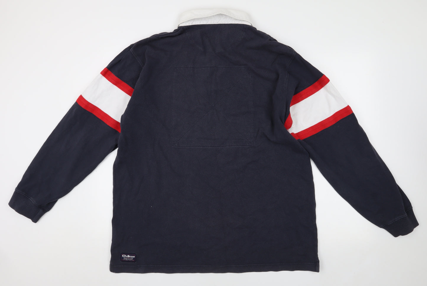 Ellesse Men's Blue XL Button-Up Long Sleeve Collared Shirt