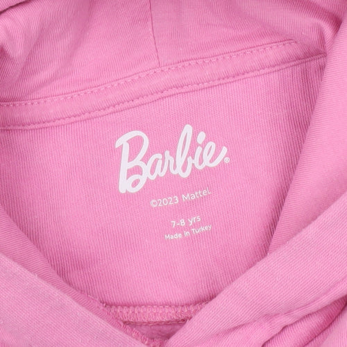 Barbie Pink Girls' Hoodie 7-8 Years Cotton Pullover