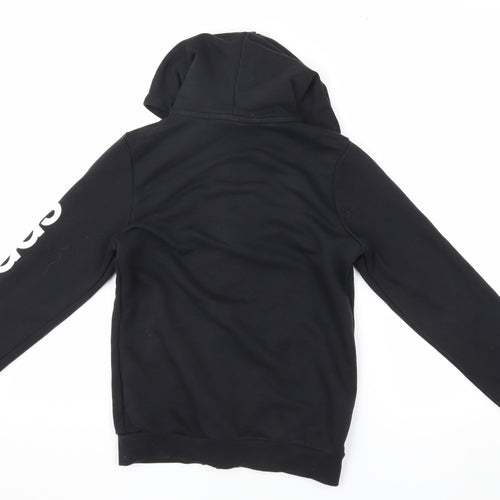 Adidas Boys Black Hooded Jacket 4-5 Years, Full Zip Casual Top