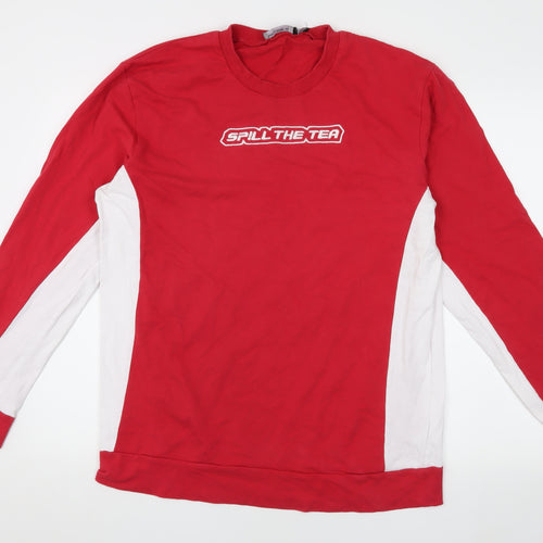 Spill The Tea London Men's Red Pullover Sweatshirt L