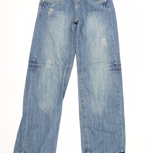 Next Women’s Blue Straight Jeans, Size 12, Distressed
