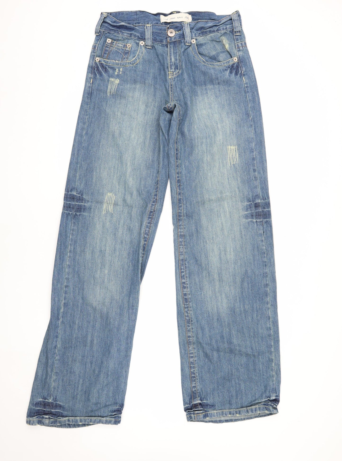 Next Women’s Blue Straight Jeans, Size 12, Distressed