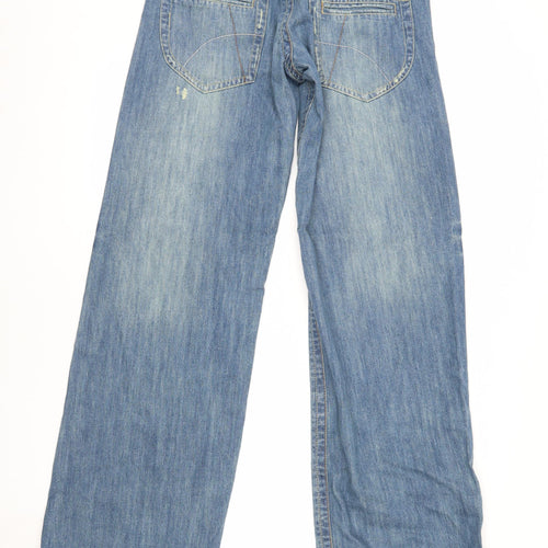 Next Women’s Blue Straight Jeans, Size 12, Distressed