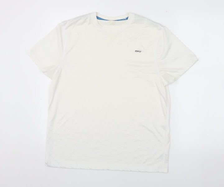 Men's White Crew Neck T-Shirt, Size M