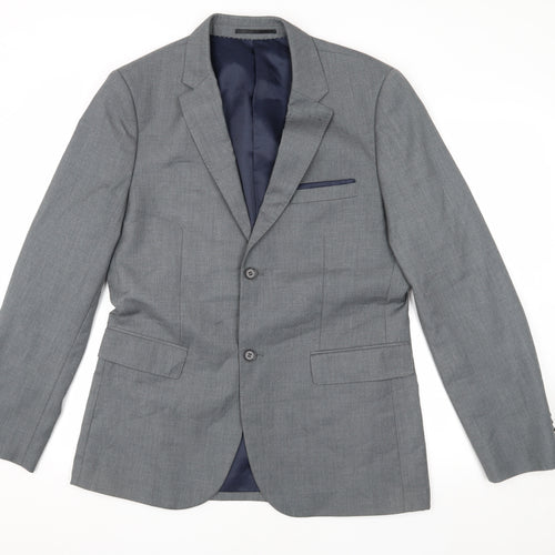 Topman Men's Grey Blazer 40 Regular Fit Classic
