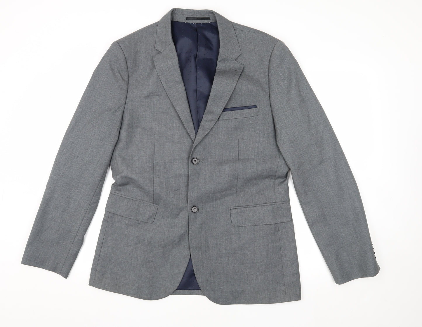 Topman Men's Grey Blazer 40 Regular Fit Classic