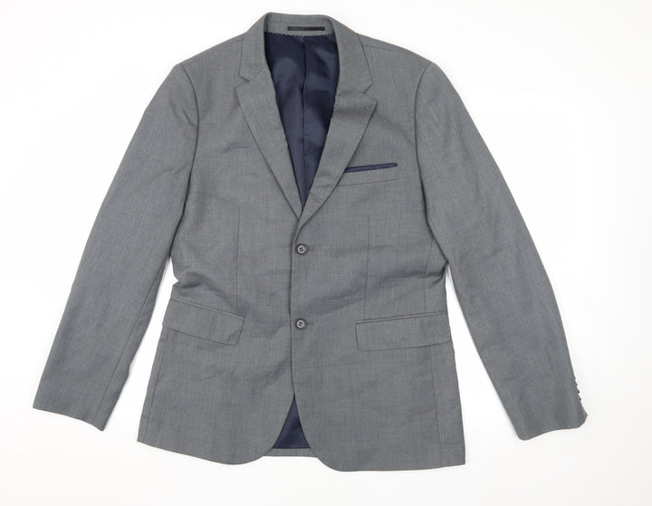 Topman Men's Grey Blazer 40 Regular Fit Classic