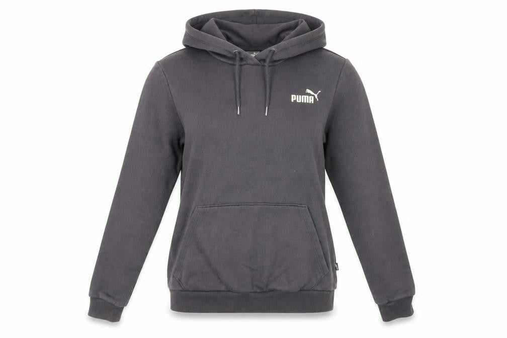Front view of Puma unisex grey hoodie xs - casual fleece pullover