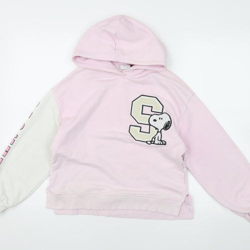 Zara Girls Pink Peanuts Snoopy Hoodie 152 Pullover