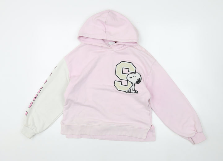 Zara Girls Pink Peanuts Snoopy Hoodie 152 Pullover