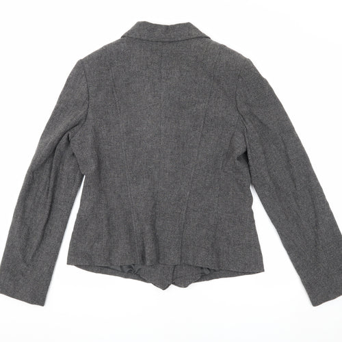 Kaliko Women's Grey Blazer Size 14 Regular Notch Lapel