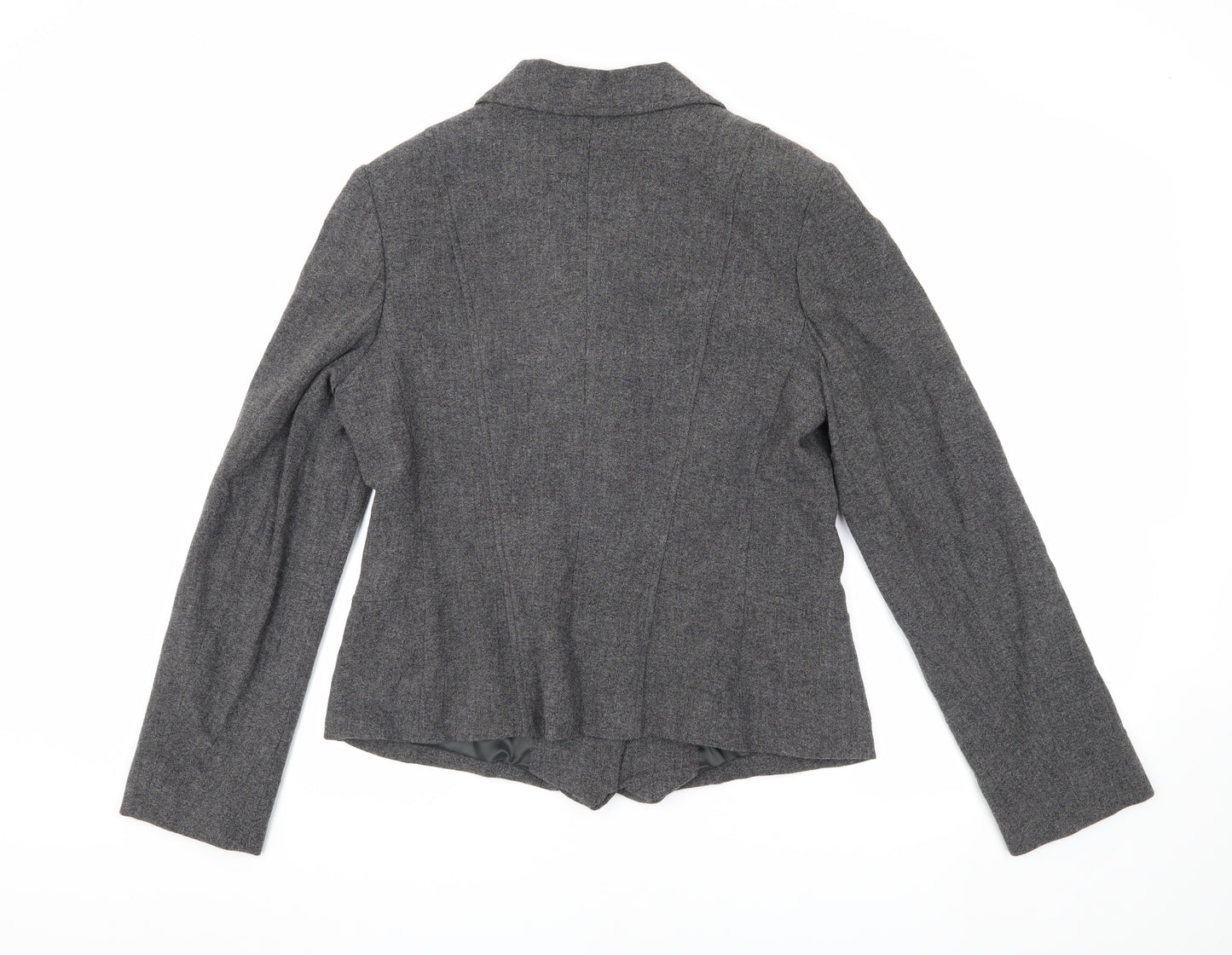 Kaliko Women's Grey Blazer Size 14 Regular Notch Lapel