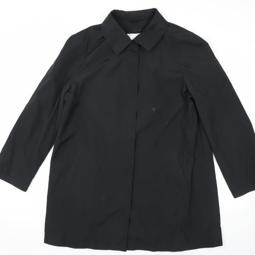 Jaeger Women's Black Overcoat Size 14 Classic Style