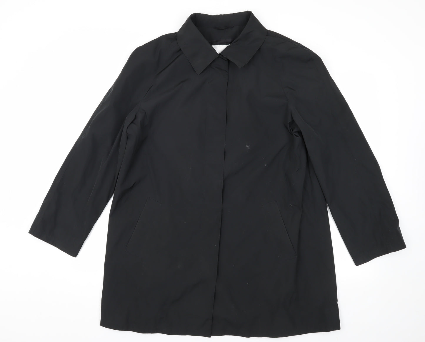 Jaeger Women's Black Overcoat Size 14 Classic Style