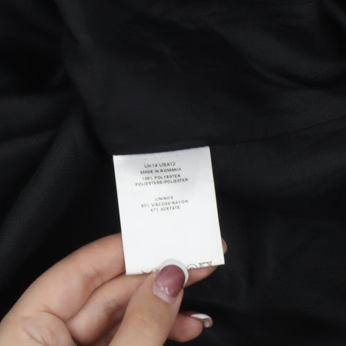 Jaeger Women's Black Overcoat Size 14 Classic Style