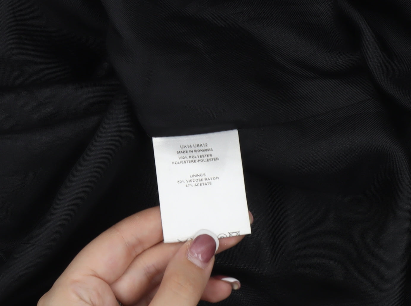 Jaeger Women's Black Overcoat Size 14 Classic Style