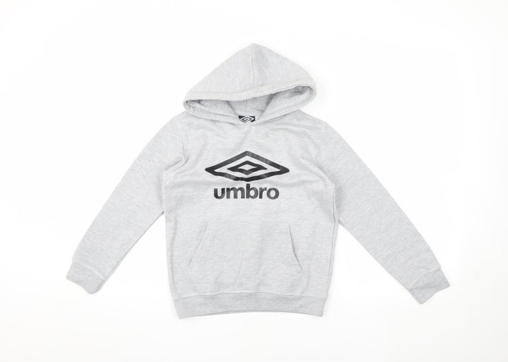 Umbro Boys Grey Pullover Hoodie 9-10 Years with Logo