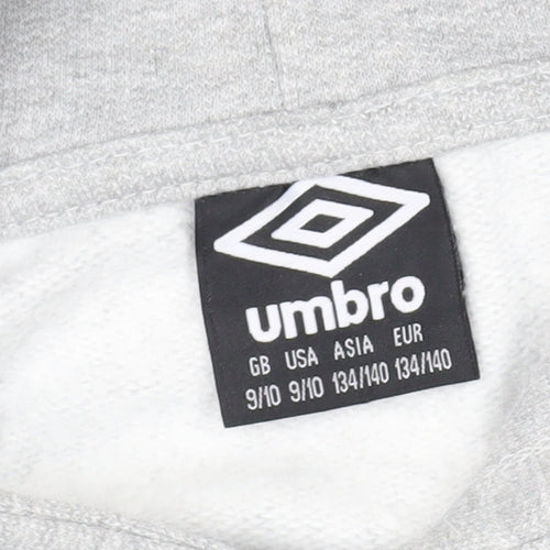 Umbro Boys Grey Pullover Hoodie 9-10 Years with Logo