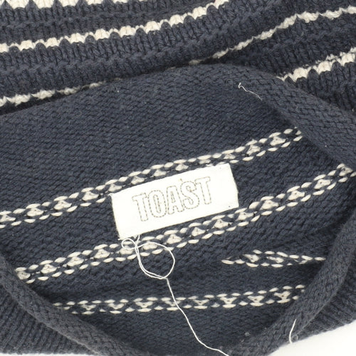 Toast Women's Blue Striped Pullover Jumper M