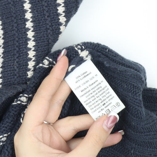 Toast Women's Blue Striped Pullover Jumper M