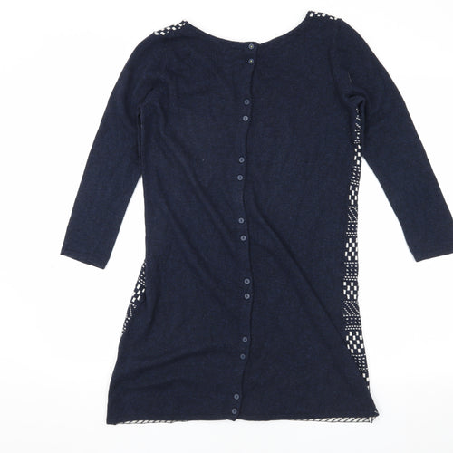 White Stuff Women's Blue Knit Cardigan - Size 10 with Buttons