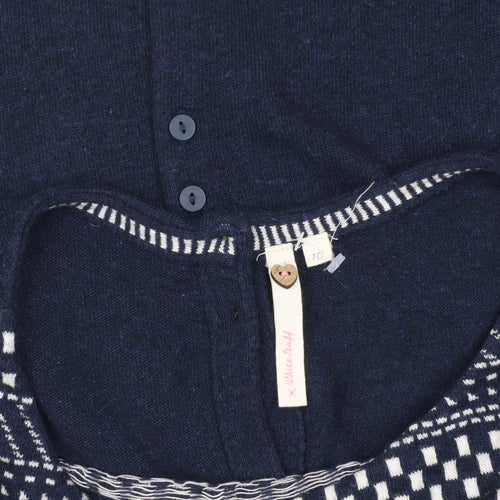 White Stuff Women's Blue Knit Cardigan - Size 10 with Buttons