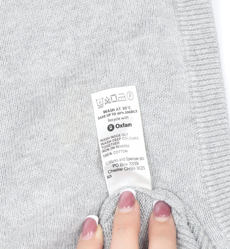 Marks and Spencer Men's Grey L Cotton Vest