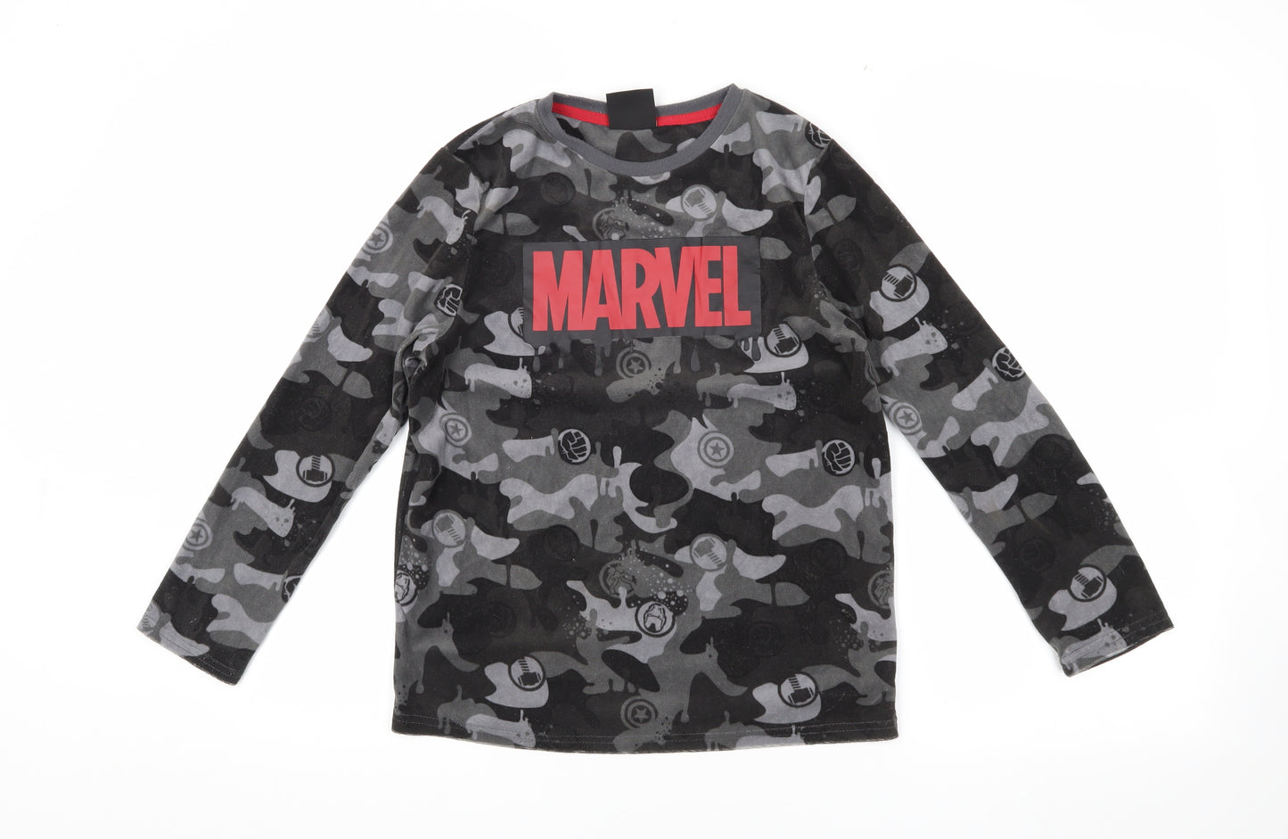 Marvel Boys Black Camouflage Long Sleeve Top 10-11 Years