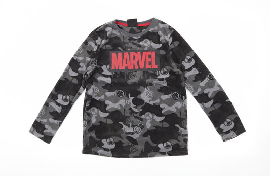 Marvel Boys Black Camouflage Long Sleeve Top 10-11 Years