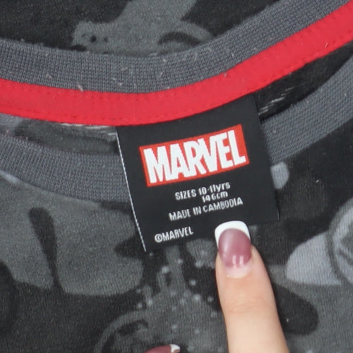 Marvel Boys Black Camouflage Long Sleeve Top 10-11 Years
