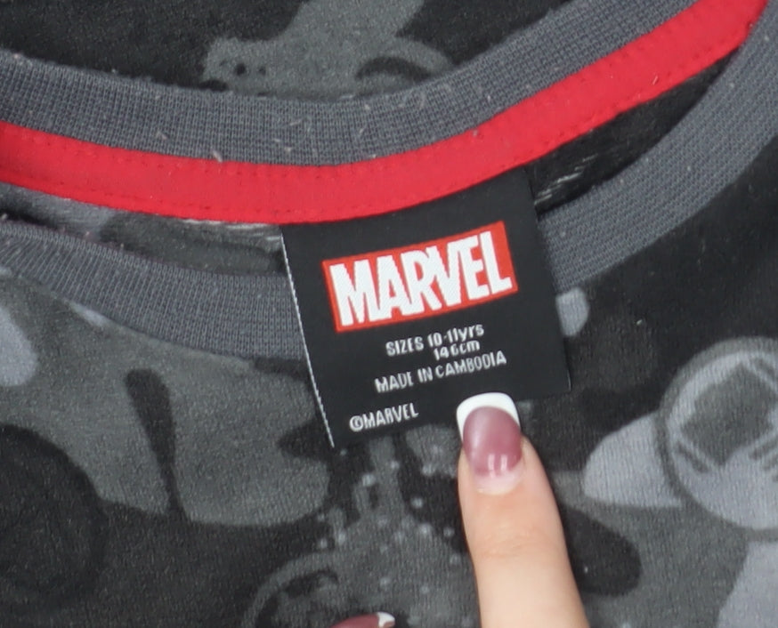 Marvel Boys Black Camouflage Long Sleeve Top 10-11 Years