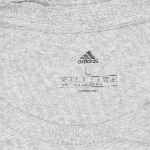 Adidas Men's Grey Large T-Shirt Short Sleeve