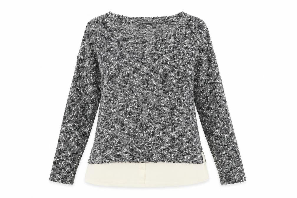 Front view of Laura Ashley Grey Women's Jumper, UK, size 10, Round Neck