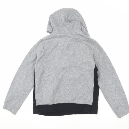 Nike Boys Grey Black Pullover Hoodie L with Zip Pocket
