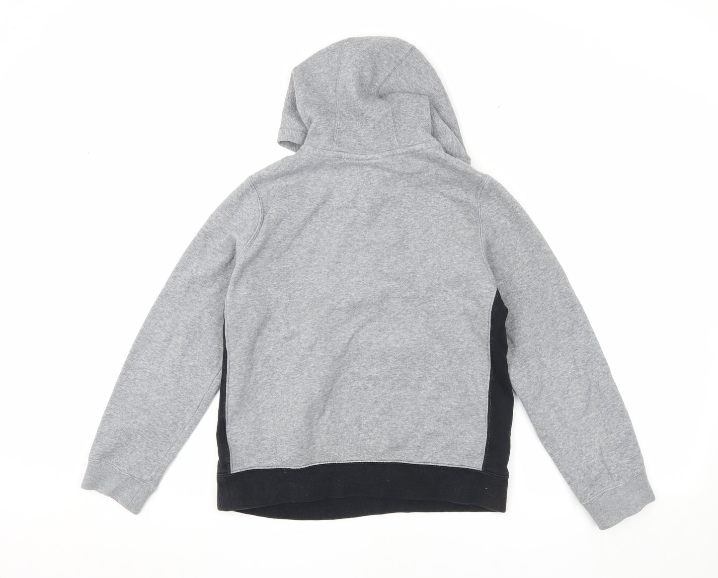 Nike Boys Grey Black Pullover Hoodie L with Zip Pocket