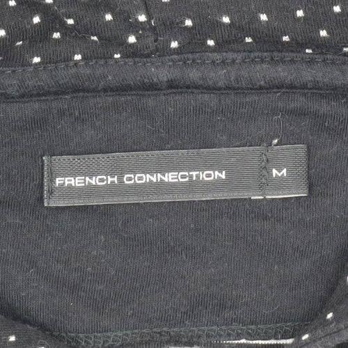 French Connection Men's Black Polka Dot Hooded Jacket M