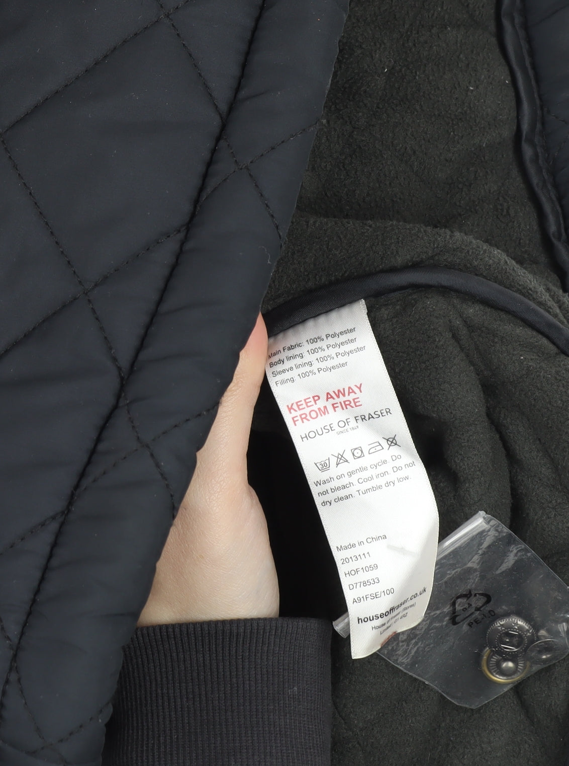 Howick Men's Black Quilted Jacket - Size L, Casual Wear