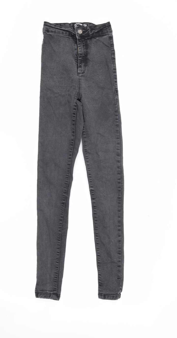 PrettyLittleThing Womens Black Disco Jeans Size 4