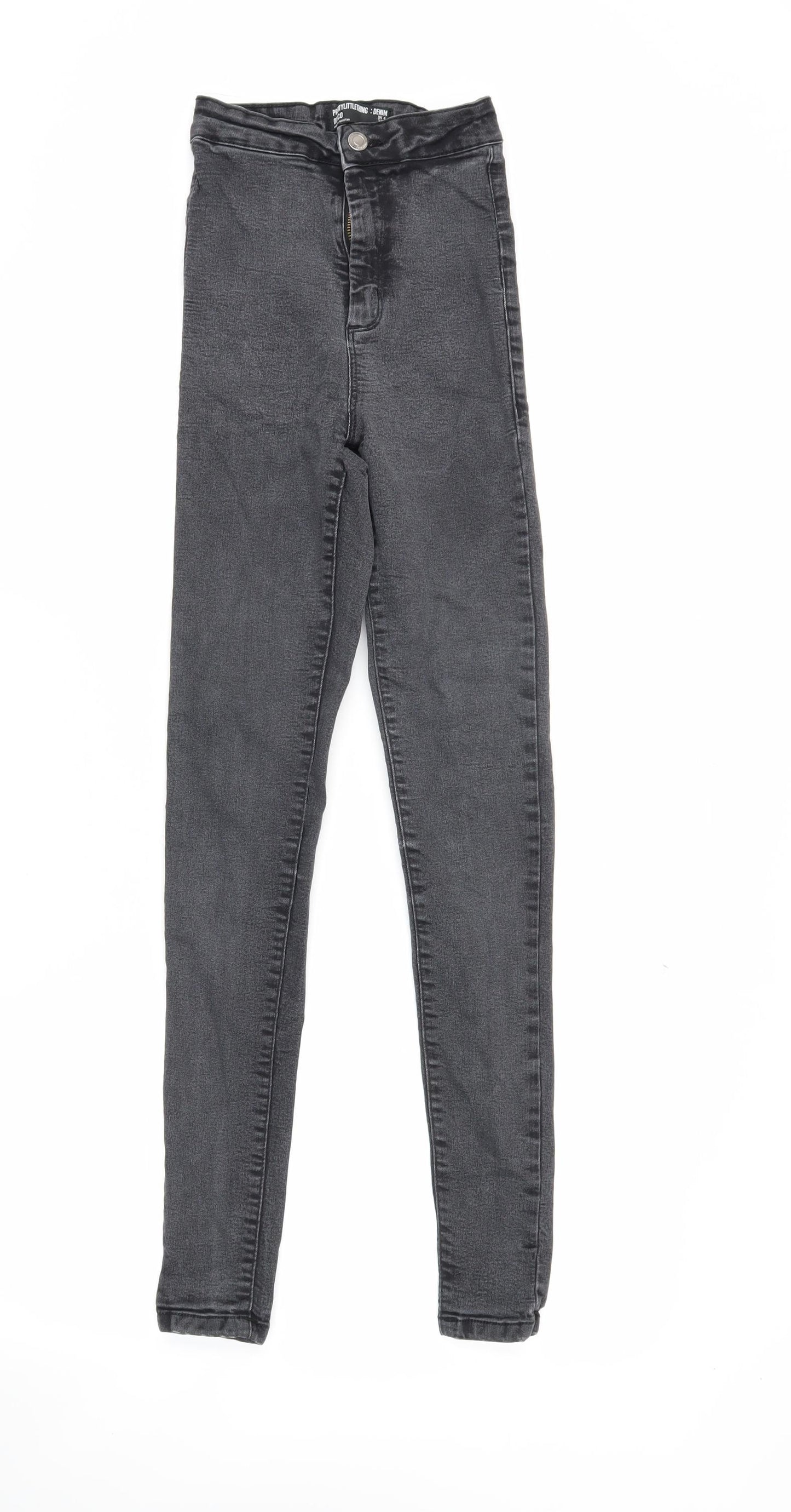 PrettyLittleThing Womens Black Disco Jeans Size 4
