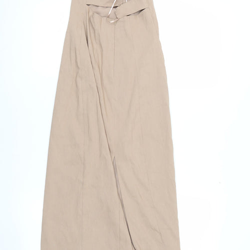 Zara Women's Beige Halter Long Dress XS New