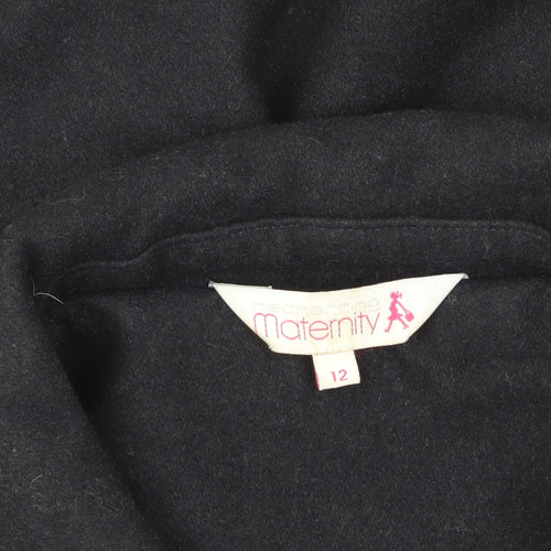 Maternity Women's Black Wool Coat, Size 12